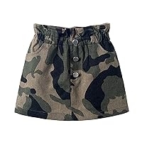 Mud Kingdom Girls Denim Skirt Ruffle Elastic Waist A-Lined Mini Skorts Summer