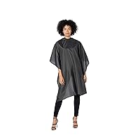 Betty Dain Whisper Styling Cape, Lightweight Fabric, Water Resistant Nylon, Snap Closure, Easy Care, Wrinkle Free, Black, 45 inches wide x 55 inches long