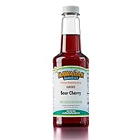 Hawaiian Shaved Ice Syrup Pint, Sour Cherry Flavor, Great For Slushies, Italian Soda, Popsicles, & More, No Refrigeration Needed, Contains No Nuts, Soy, Wheat, Dairy, Starch, Flour, or Egg Products