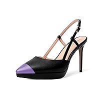 Womens Matte Fashion Night Club Pointed Toe Buckle Adjustable Strap Stiletto High Heel Pumps Shoes 4 Inch
