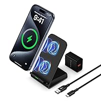 Wireless Charging Station 15W Fast Wireless Phone Chargers Stand Dock and QC 3.0 Adapter for Google Pixel 8 Pro 8 7a 7 6, Samsung Galaxy S24 S23 FE S22 Ultra S21 Z Fold5/Flip5 Note 20, iPhone 15 14 13