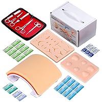 Medarchitect Premium Suturing Skill Trainer Including DIY Incision Suture Pad with Hook & Loop Replacement Design, 19 Pre-Cut Wounds Pad & Complete Tools for Advanced Suture Skill Practice