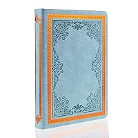 MAZERAN Vintage Journal, PU Leather Hardcover Retro Embossed Travel Diary Writing Notebook, Thick College Lined Personal Planner Gift for Girls Women Daughter