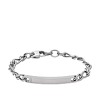Men's Plated Stainless Steel Engravable Personalized Gift ID Bracelet