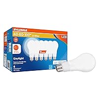 Sylvania Reduced Eye Strain A21 LED Light Bulb, 3-Way 40W / 60W / 100W, 13 Year, Dimmable, Frosted, 5000K, Daylight - 6 Pack (41234)