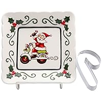 10659 Santa Riding Scooter Plate with Candy Cane Cookie Cutter, 5-1/2-Inch