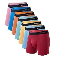 Mens Underwear Rayon Made from Bamboo 7-Pack, Wicking-Moisture & Cool Boxer Briefs with Support Fly Pouch