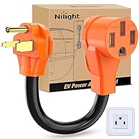 Nilight EV Charger Adapter Cord 50 Amp to 50 Amp 4 Prong Pure Copper 250V Welder Outlet to EV Plug Conversion Heavy Duty 10 Gauge Wire 6-50P to 14-50R 50M/50F, 2 Years Warranty