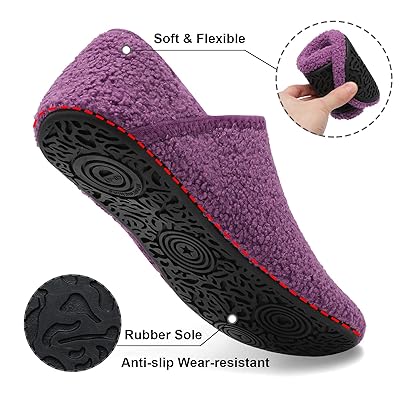 Womens Mens Slippers With Rubber Sole Soft-lightweight House