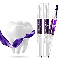 Purple Teeth Whitening Pen (3 Pens) Colour Corrector, Teeth Whitening Kit for Sensitive Teeth, Instant White Smile Overnight, Teeth Stain Remover for Adult, Coffee Stain Remover for Teeth