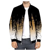 Fall And Winter Men'S Printed Thin Jackets Casual Versatile Printed Jackets Heated Jacket Trench Coat Men