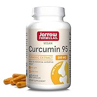Jarrow Formulas Curcumin 95 500mg - Up to 60 Servings (Veggie Caps) - Turmeric Curcumin Extract for Antioxidant Support - Bone & Joint Dietary Supplement - Minimize Oxidative Stress - Vegan - Non-GMO