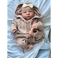 19 Inches Real Baby Size Awake Lifelike Reborn Baby Doll Realistic Full Body Newborn Vinyl Girl Dolls That Look Real and Feel Real