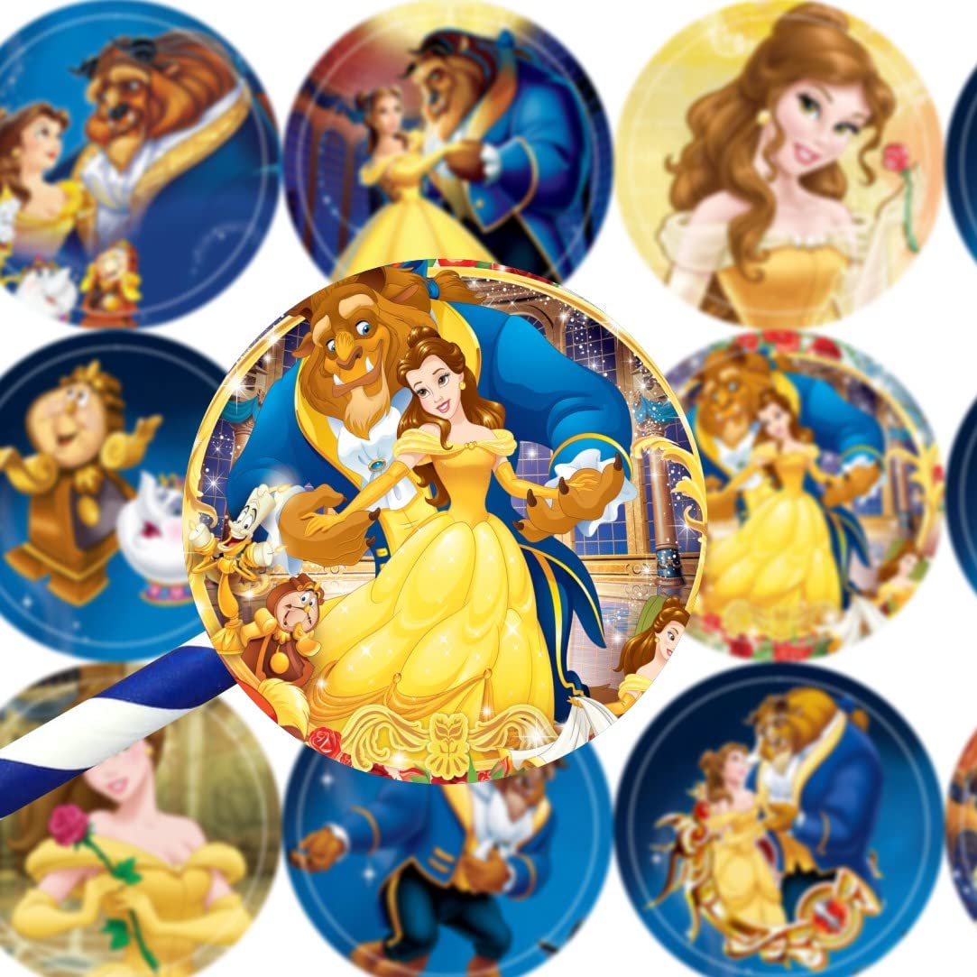 120pcs Beauty and The Beast Stickers, Princess Belle Party Favors Supplies for Beauty and The Beast Birthday Decorations