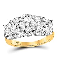 The Diamond Deal 14kt Yellow Gold Womens Round Diamond Vintage-Inspired Fashion Ring 2 Cttw