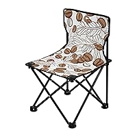 Coffee Bean Leave Folding Portable Camping Chairs for Women and Men Lightweight Travel Chairs Ergonomically Designed Beach Chair for Picnic Camp