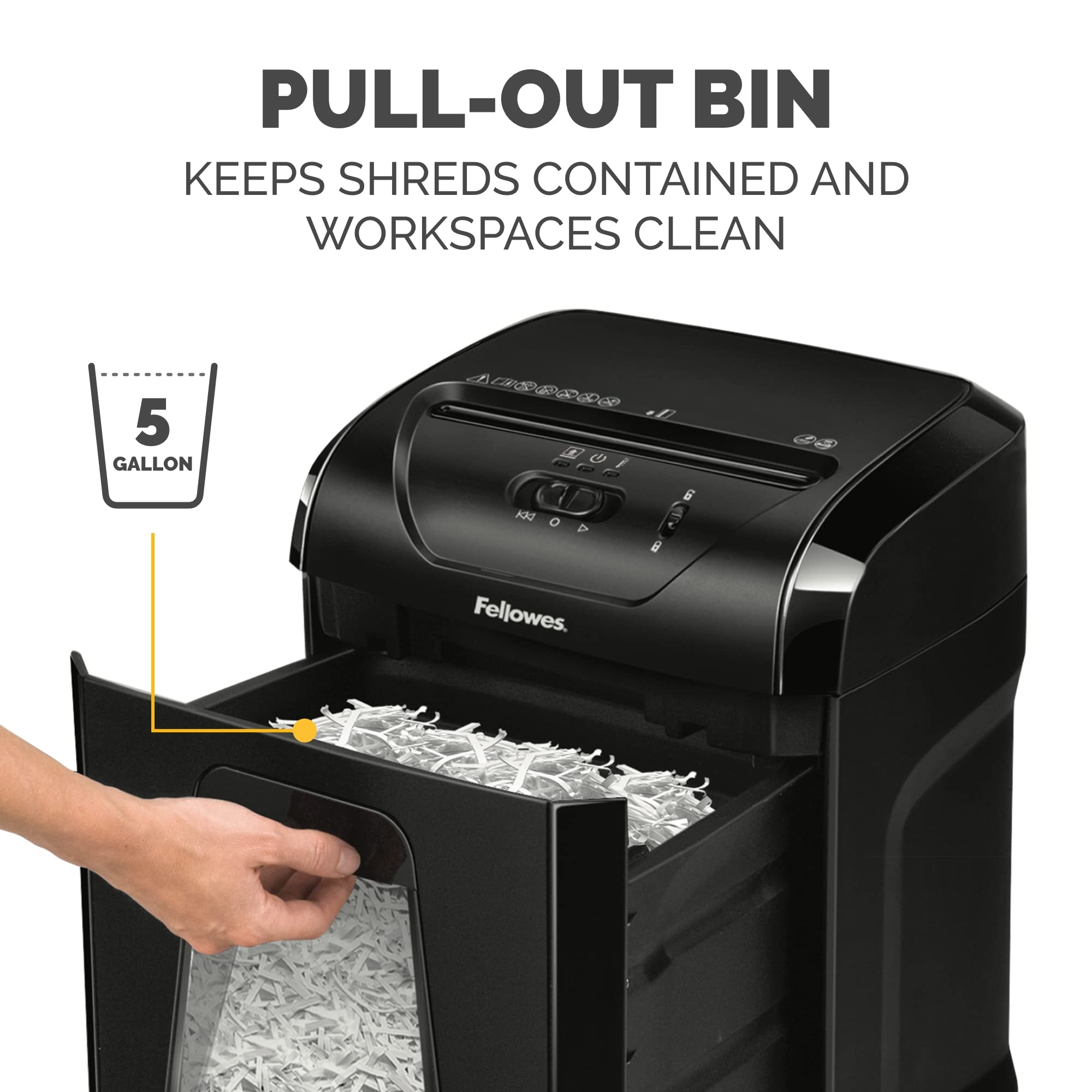 Fellowes Powershred 12C15 12-Sheet Crosscut Paper Shredder for Office and Home with Safety Lock, Black 4014401