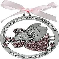 Cathedral Art (Abbey & CA Gift Angel Crib Medal for Jewelry Making, Silver, Pink (CM16P)