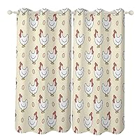 Chicken and Egg Printed Blackouts Curtains Window Curtain 2 Panels for Bedroom Living Room 52