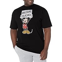 Disney Big & Tall Classic Mickey Awesome Teacher Men's Tops Short Sleeve Tee Shirt