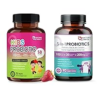NATURE TARGET Probiotics for Women-Men-Kids Digestive Health, Prebiotics and Probiotics