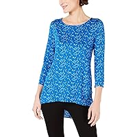 Alfani Womens Printed 3/4 Sleeves Blouse