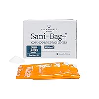 Sani-Bag+ Commode Liners with Microban (Bulk, 50-Count) - Extra Absorbent Gelling Powder for Poop/Urine – No Odor & No Leaks - For Healthcare & Home Care - (Orange, Drawstring)