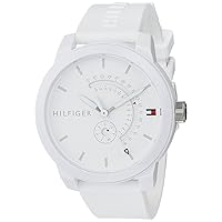Tommy Hilfiger 1791481 Analogue Quartz Watch for Men with White Silicone Strap