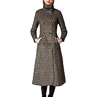 PENER Women's fashion brown Slim coat cashmere coat Long Trench Coat Woolen coat