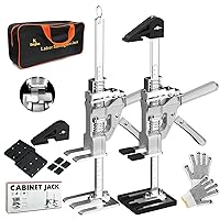 Labor Saving Arm Jack 2 Pack,15.5 Inch Stainless Steel Furniture Lifts with with Two-Speed Descent,Hand Furniture Jack Lift Tool for Installing Cabinets,Flooring&Windows,Load 660LBS