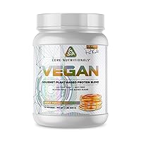 Core Nutritionals Platinum Vegan Gourmet Plant-Based Protein Blend with 21 Grams of Pea Protein, Lactose, Soy and Gluten Free 29 Serving (Maple Pancake Batter)