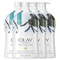 Fresh Outlast Birch Water & Lavender Scent Body Wash for Women, 33 fl oz (Pack of 4)