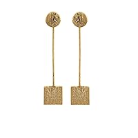 Lightning Bolt Designer Metal Earrings Large Minimalist Hook Design Brushed Wavy Celine Abstract 18k Gold Plated on Brass Hook Earrings Jewelry