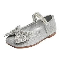 Girls Suede Fashion Autumn Girls Casual Shoes Pearl Rhinestone Bow Sequins Shiny Cute Soft Shoes Toddlers