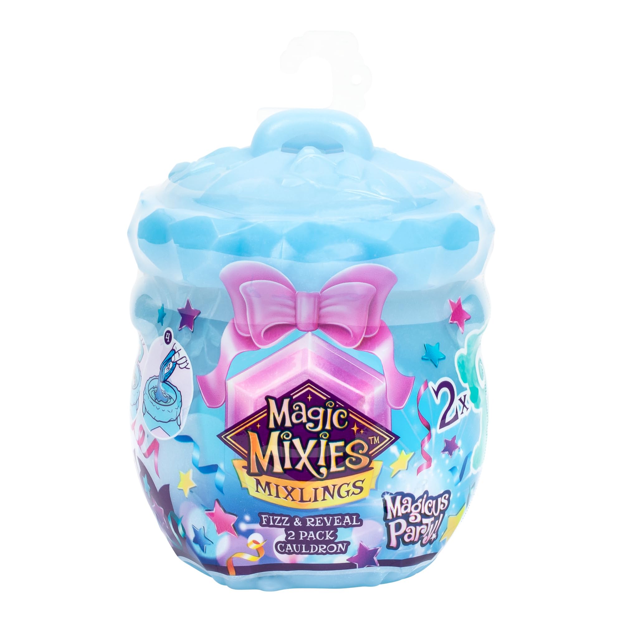 Magic Mixies Mixlings Magicus Party Fizz & Reveal 2 Pack Cauldron | with Magical Confetti Fizz Unboxing | 4 New Magicus Party Mixling Powers to Discover | 30+ to Collect