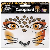 Forum Novelties Face Designs-Leopard, Multi, Standard (74478)