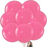 Pink Giant Balloons - 8 Jumbo 36 Inch Pink Balloons for Photo Shoot, Wedding, Baby Shower, Birthday Party and Event Decoration - Strong Latex Big Round Balloons - Helium Quality