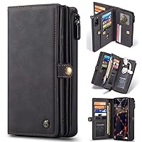 Ultra Slim Case Case for Samsung Galaxy S20 FE Multifunctional Wallet Mobile Phone Leather Case Zipper & Detachable Magnetic Phone Case (with 17 Card Slots) Premium TPU+PC Case Phone Back Cover