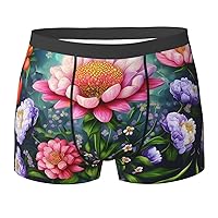 Flower Diamond Painting Print Funny Novelty Men's Boxer Briefs Soft Comfortable Men's Performance