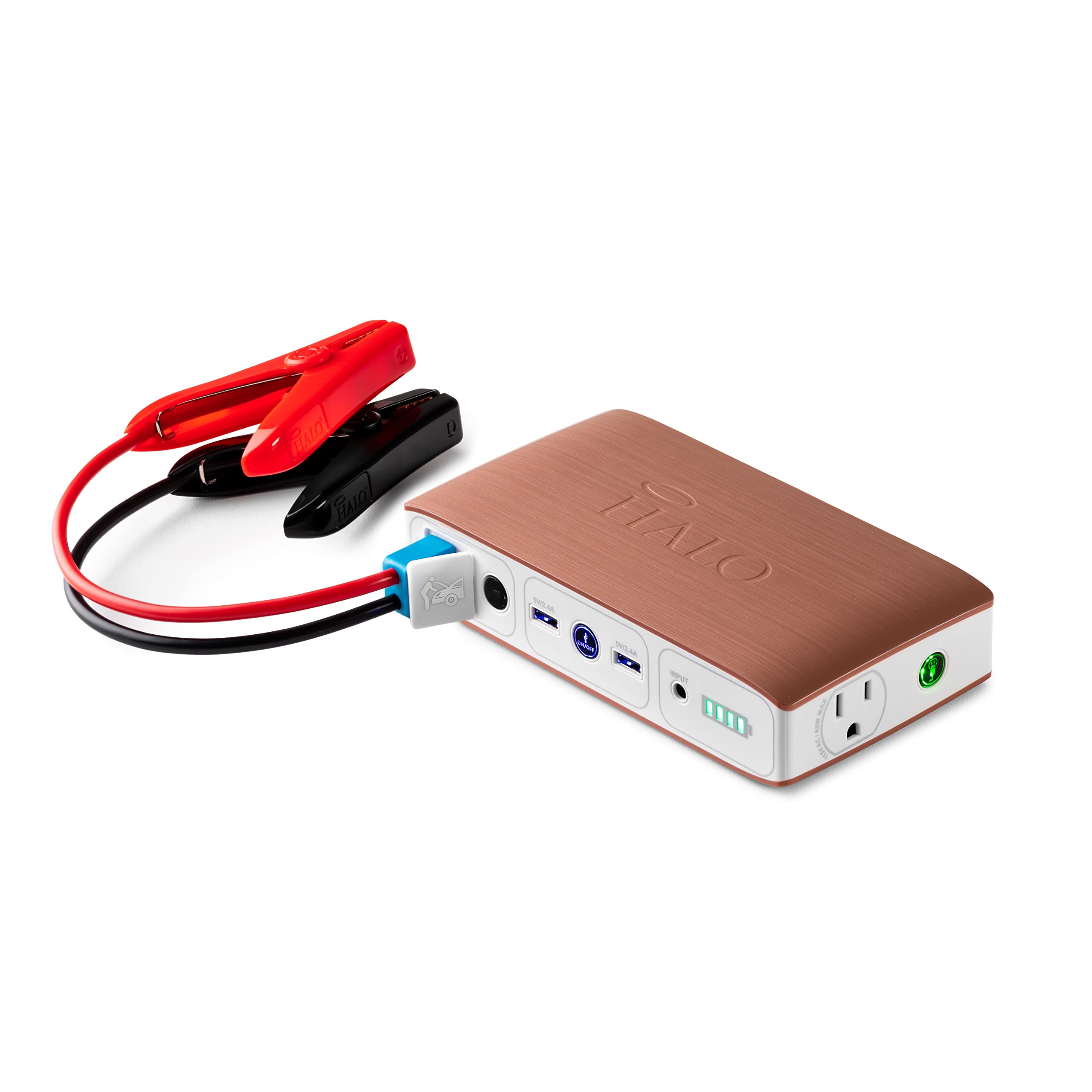 HALO Usb Bolt 58830 mWh Portable Phone Laptop Charger Car Jump Starter with AC Outlet and Car Charger - Rose Gold