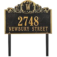 Address Sign Plaque LAWN MOUNTED - Personalized Metal Large House Numbers Sign Plaque Plate for Lawn,Garden,Yard,Ground - House Address Numbers for Outside House 911 Visibility with Stake
