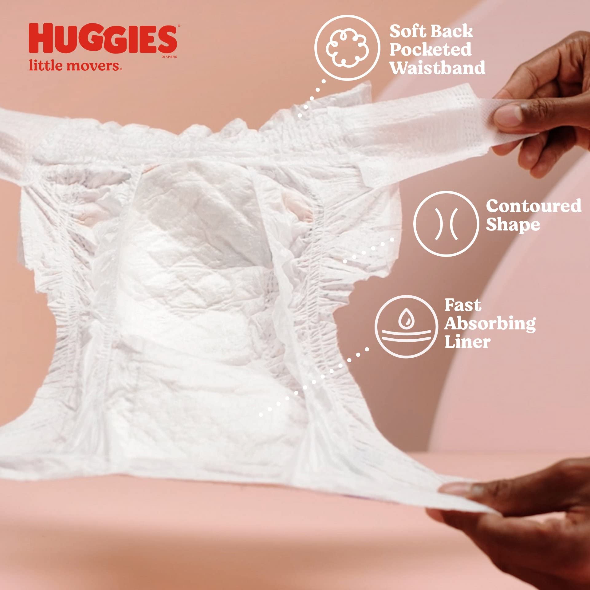 Huggies Little Movers Baby Diapers, Size 4 (22-37 lbs), 120 Ct