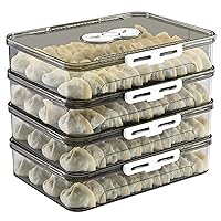 Dumpling Box Dumpling Storage Box Dumpling Container , 4 Layers Freezer Safe Food Storage Containers, Transparent Stackable Cookie Container with Lid Plastic Good Sealing for Kitchen and Fridge