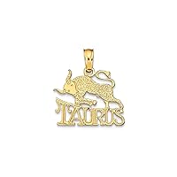 Jewelry Affairs 14k Real Solid Gold Zodiac Birth Symbol Pendant Charm