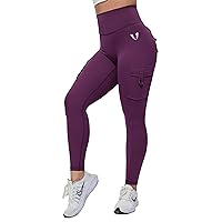 Women's Active wear Leggings,Cargo Pockets Design, Squat-Proof and Non See-Through Pants for Workout, Yoga, Running