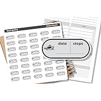 Fitness planner stickers sheet Sport weight loss calories count workout diet food habit tracker goal steps exercise calendar checklist weekly monthly 27/03 FMSH02 (Stickers sheet)