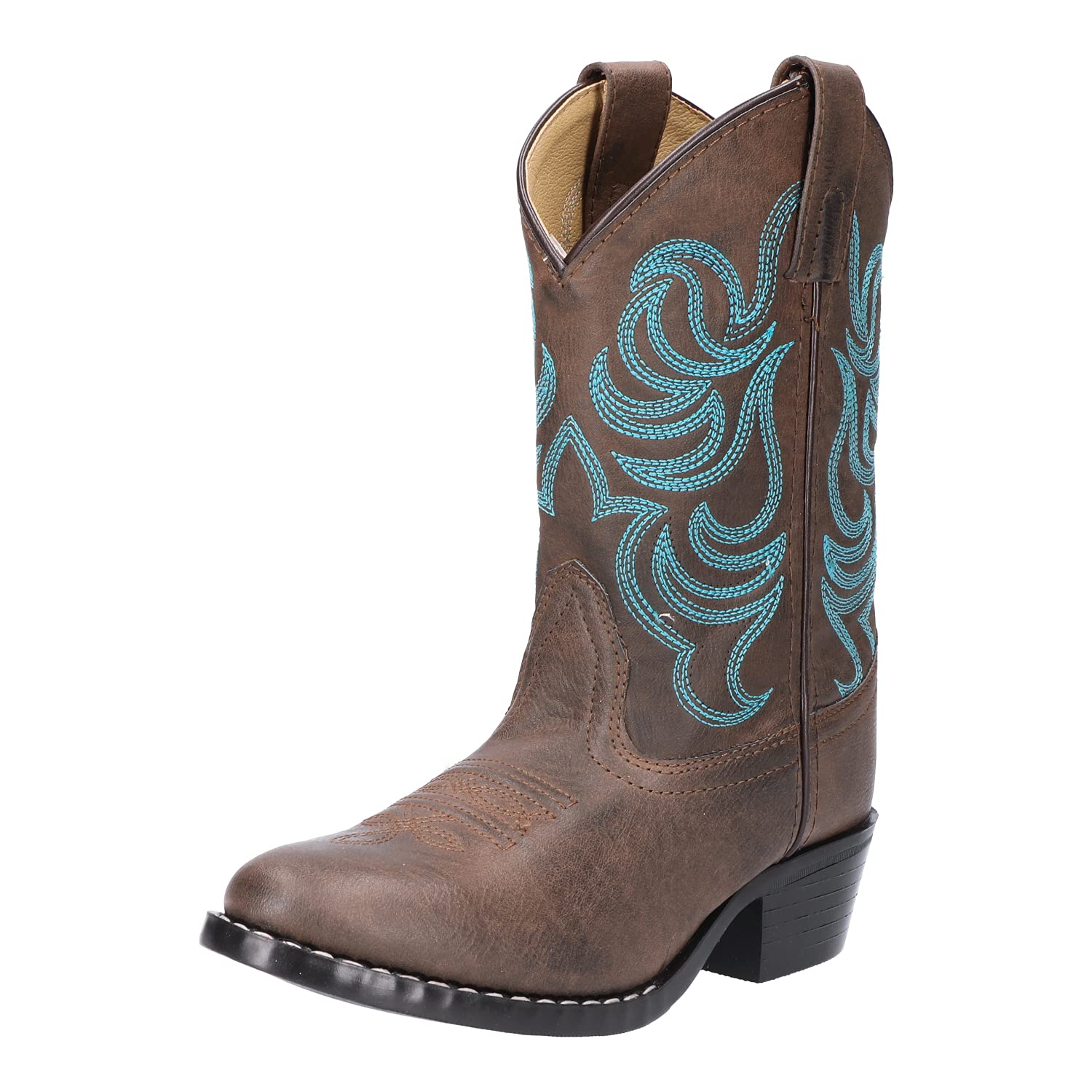 Smoky Mountain Girls Brown with Pink Stitch Monterey Western Cowboy Boots