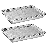 Seed Sprouter Tray Stainless Steel Seed Germination Tray Kit Rectangle Wheatgrass Bean Sprouts Grow Tray for Garden Supply 26x20x5 cm 2PCS Propagators for Plants, Seed Propagator