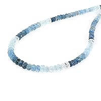 Natural Santa Maria Aquamarine Necklace Aquamarine Beads Necklace Gemstone Necklace Beaded Aqua Blue Gemstone Jewelry
