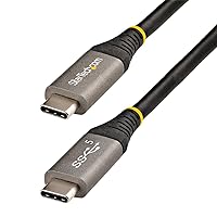 StarTech.com 6ft (2m) USB C Cable 5Gbps - Durable USB-C Cable - USB 3.2 Gen 1 Type-C Cable - 100W (5A) Power Delivery Charging, DP Alt Mode - USB C to C Cord - Charge & Sync (USB315CCV2M)